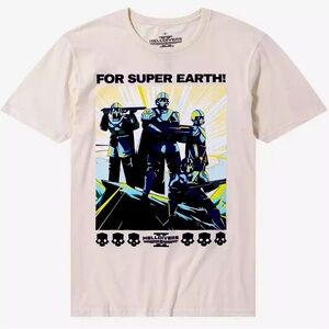 New-Helldivers II For Democracy T-Shirt Large Unisex